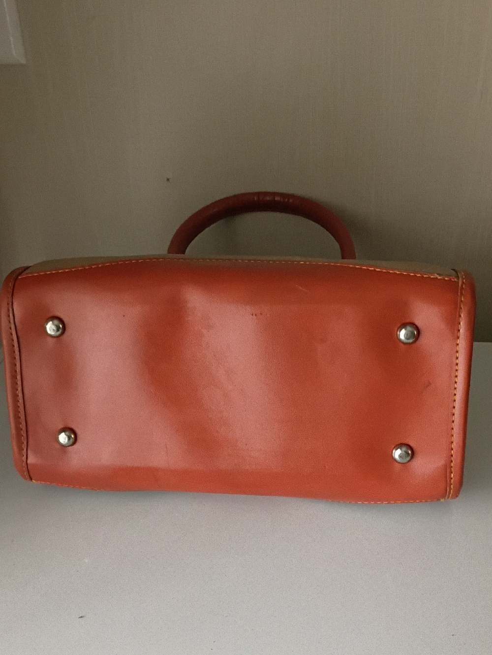 Vintage Dooney & Bourke All-Weather Pebbled Two-Tone Leather Satchel - Picture 5 of 15